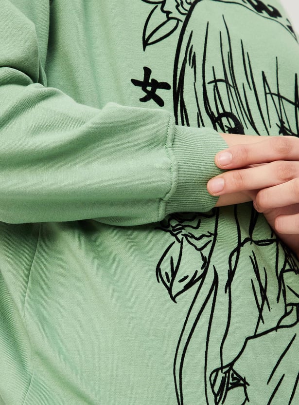 Women Oversized Graphic Printed Sweatshirt