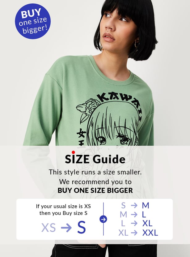 Women Oversized Graphic Printed Sweatshirt