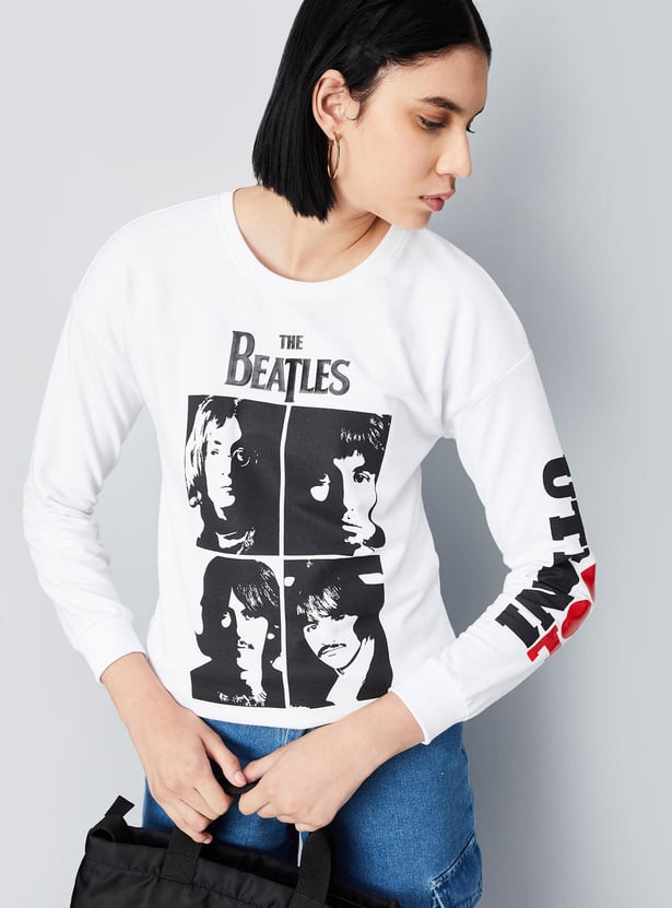 Women The Beatles Printed Sweatshirt