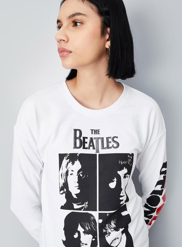 Women The Beatles Printed Sweatshirt