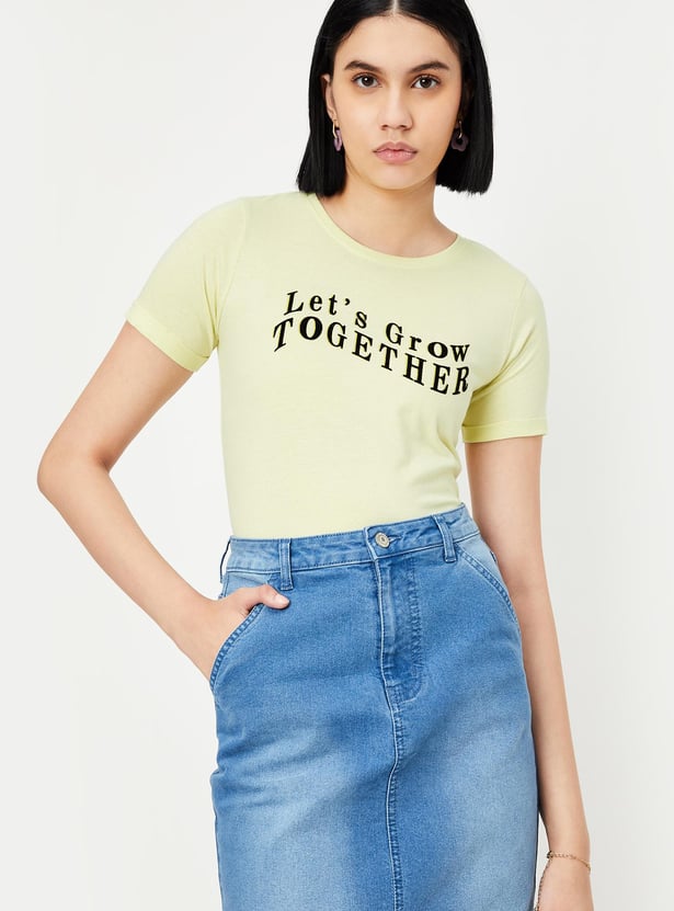 Women Typographic Printed T-shirt