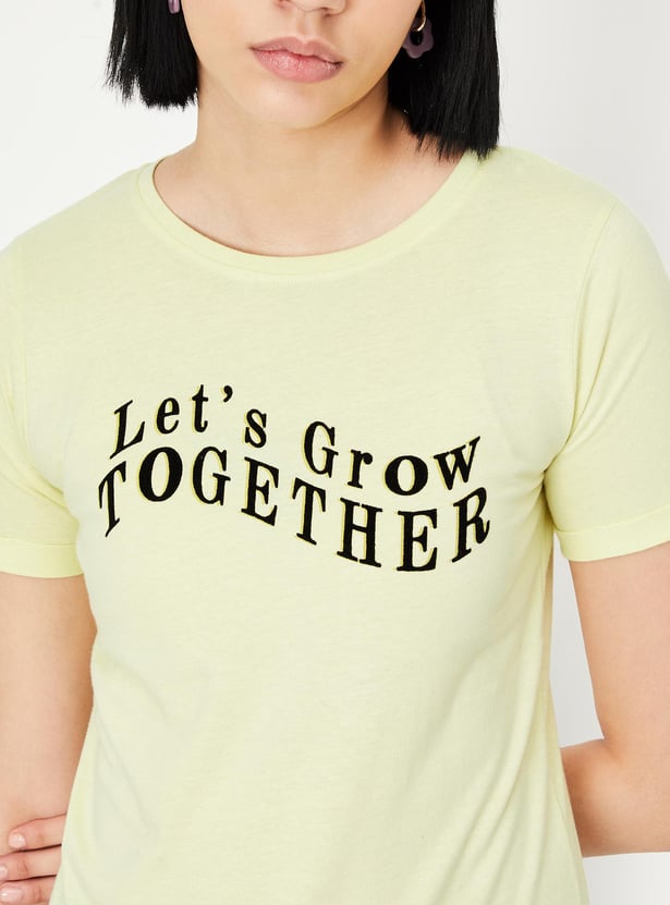 Women Typographic Printed T-shirt
