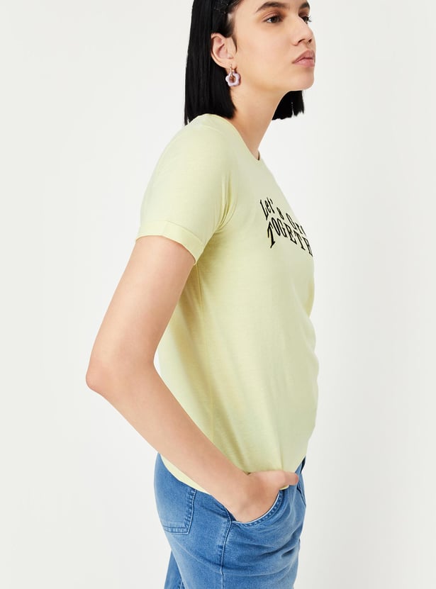 Women Typographic Printed T-shirt
