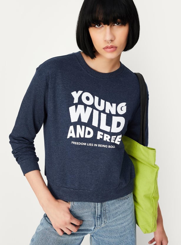 Women Typographic Printed Sweatshirt