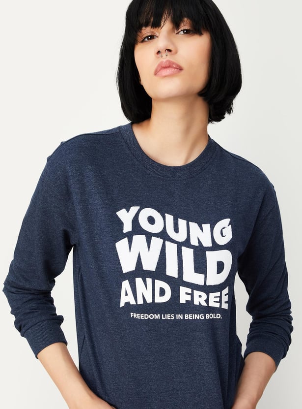 Women Typographic Printed Sweatshirt