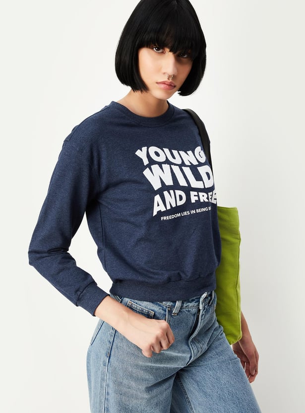 Women Typographic Printed Sweatshirt
