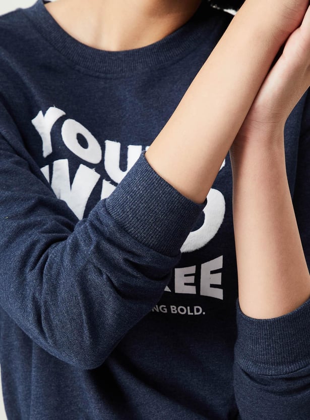 Women Typographic Printed Sweatshirt