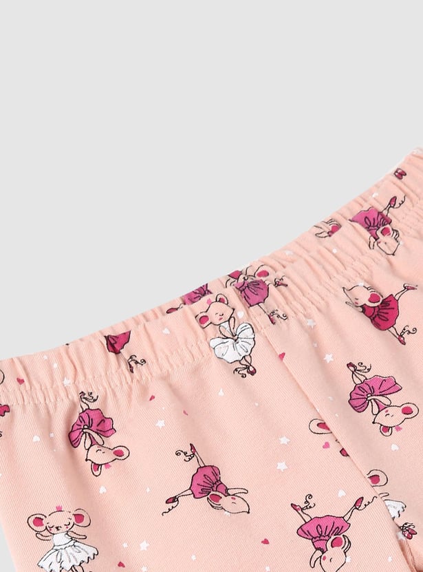 Girls Printed 3/4th Length Leggings
