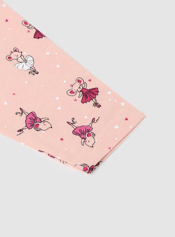Girls Printed 3/4th Length Leggings