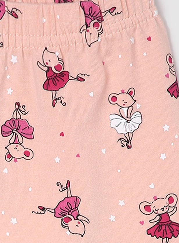 Girls Printed 3/4th Length Leggings