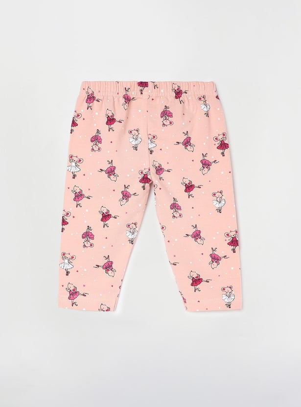 Girls Printed 3/4th Length Leggings