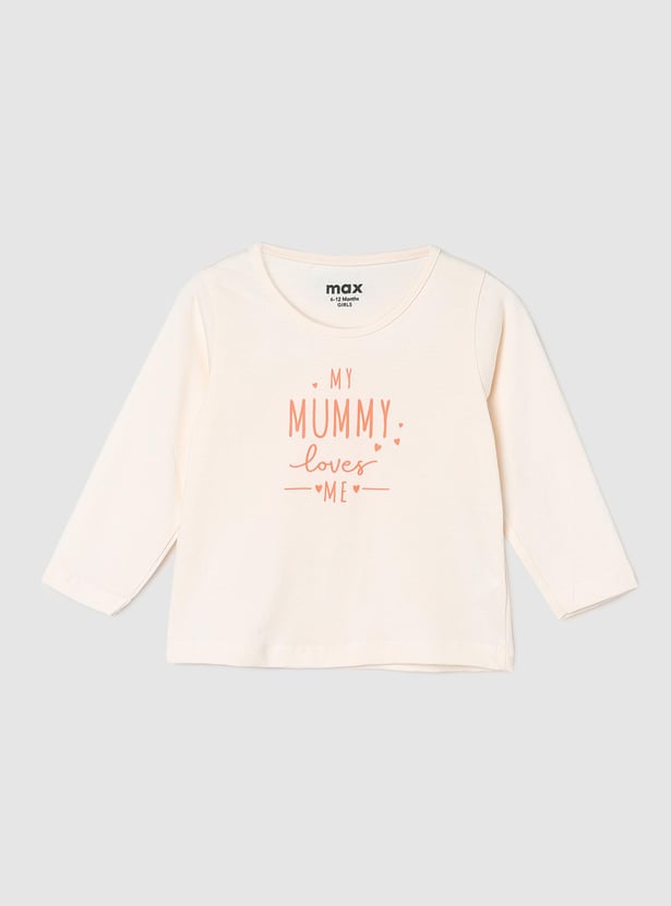 Girls Typographic Printed T-shirt