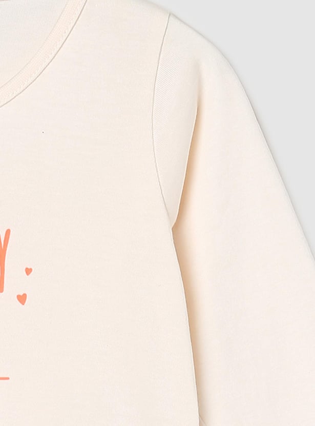 Girls Typographic Printed T-shirt