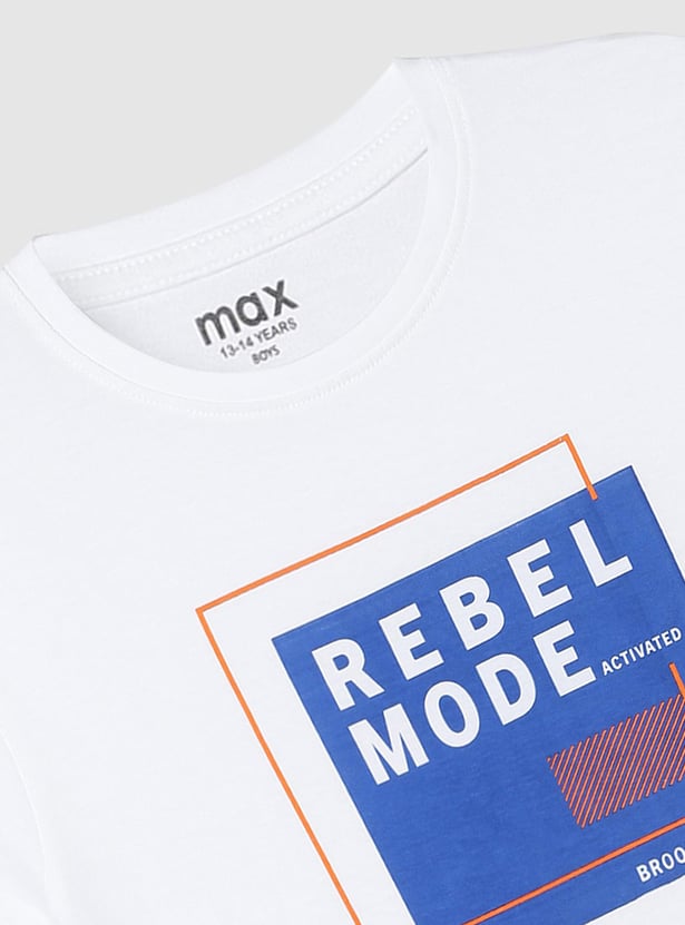 Boys Graphic Printed Pure Cotton T-shirt