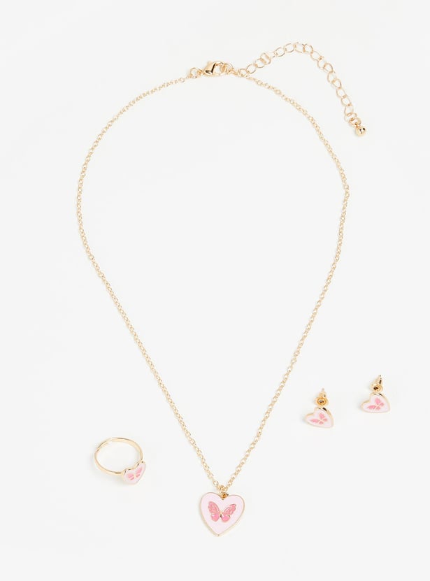 Girls Necklace Set with Ring