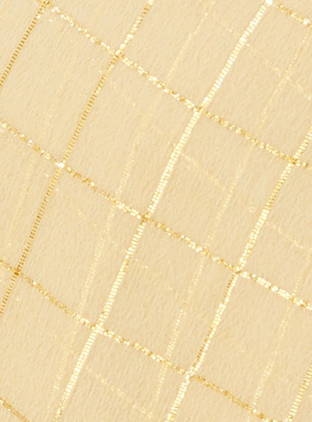 Women Checked Pre-Stitched Saree and Blouse Set