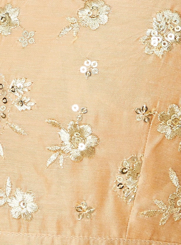 Women Checked Pre-Stitched Saree and Blouse Set
