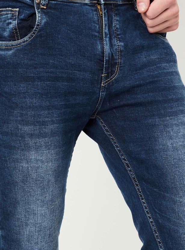 Men Regular Fit Washed Jeans