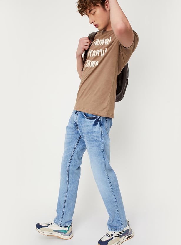 Men Acid Washed Regular Fit Jeans