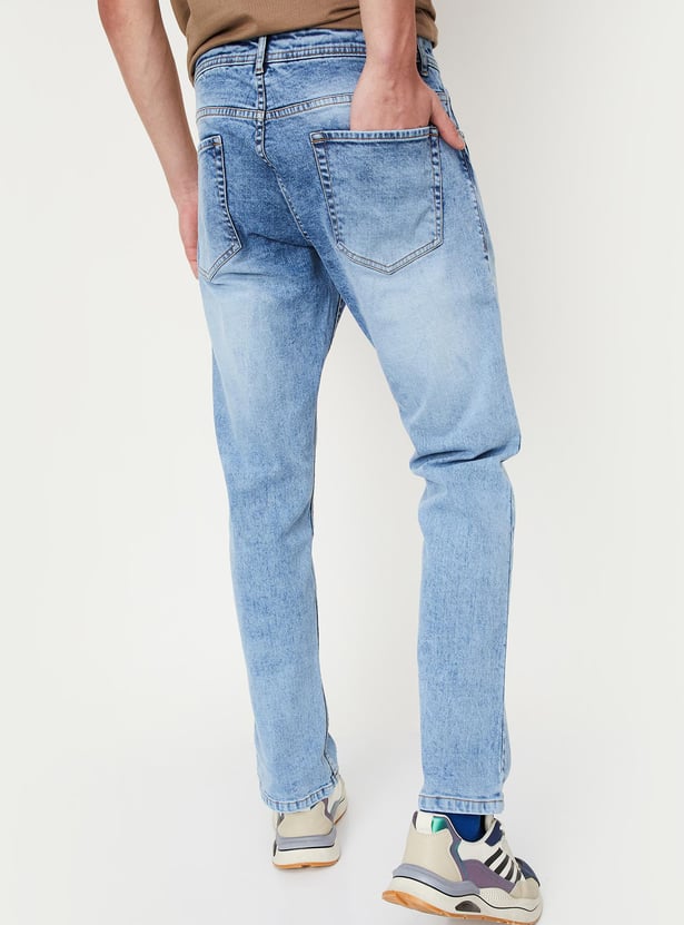 Men Acid Washed Regular Fit Jeans