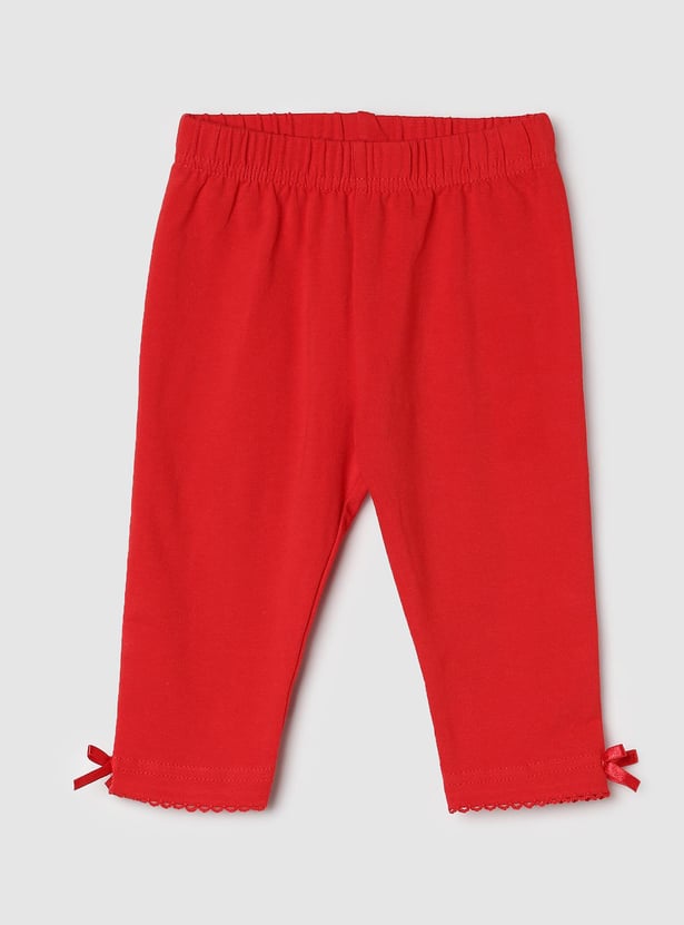 Girls Solid 3/4th Leggings