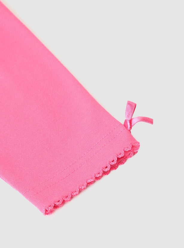 Girls Solid 3/4th Leggings