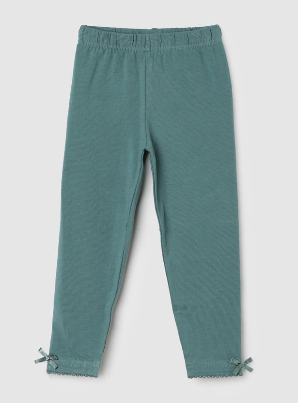 Girls Solid Full-Length Leggings