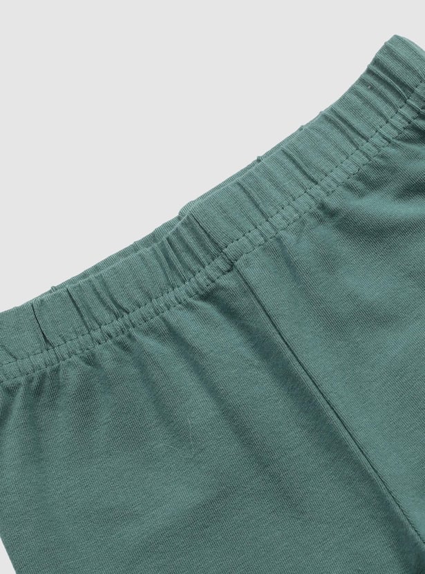 Girls Solid Full-Length Leggings