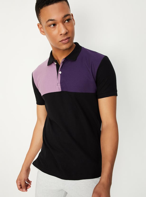 Men Colourblocked Polo T-shirt