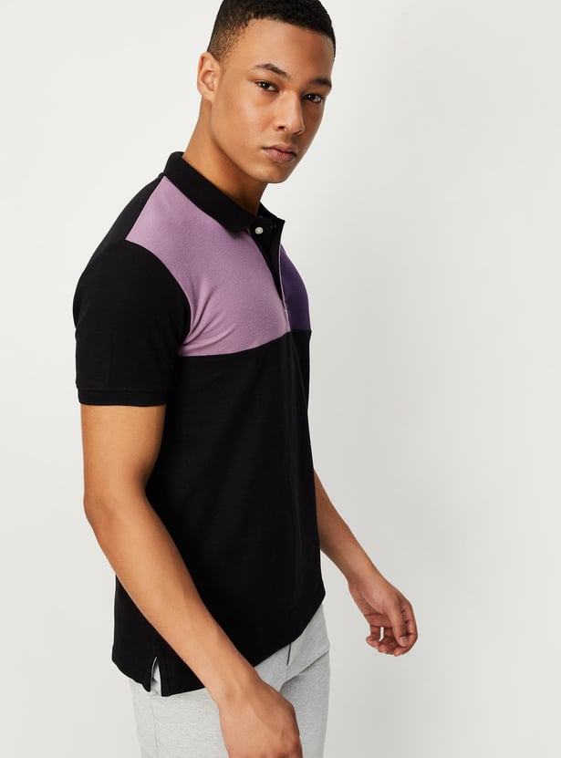 Men Colourblocked Polo T-shirt