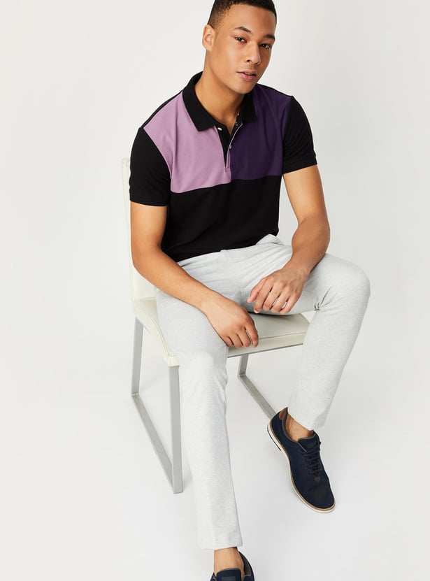 Men Colourblocked Polo T-shirt