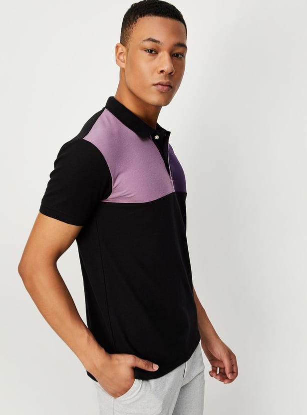 Men Colourblocked Polo T-shirt