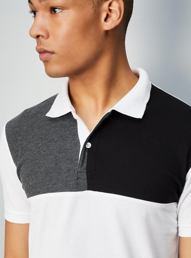 Men Colourblocked Polo T-shirt