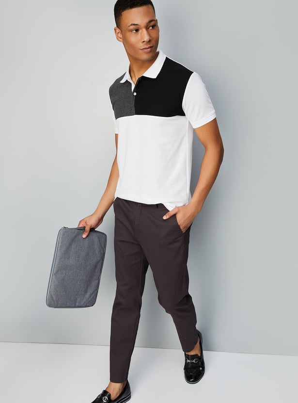 Men Colourblocked Polo T-shirt