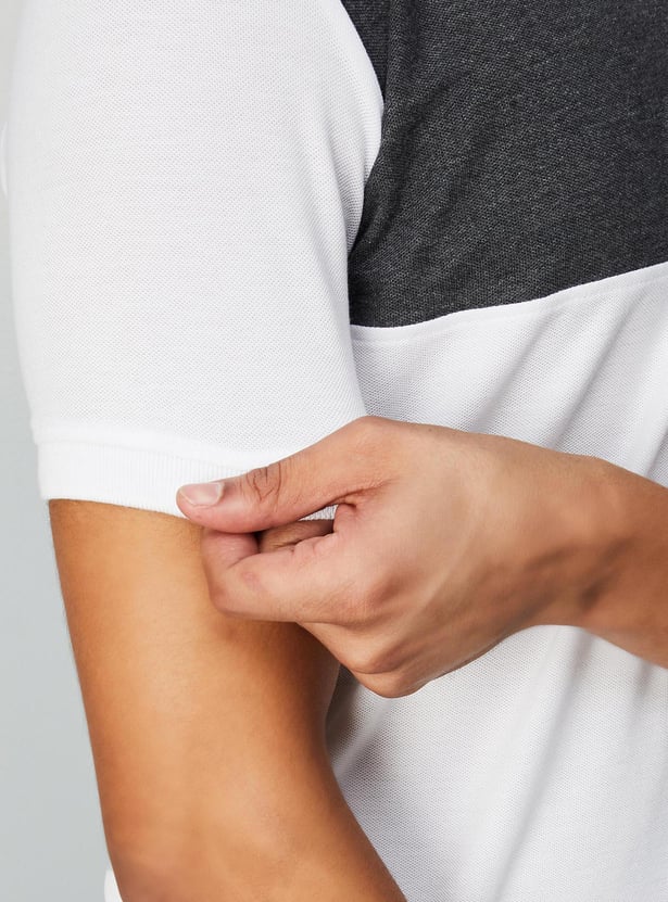 Men Colourblocked Polo T-shirt