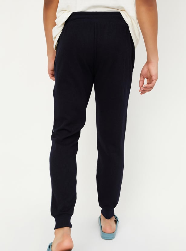 Men Thermal Joggers with Contrast Piping