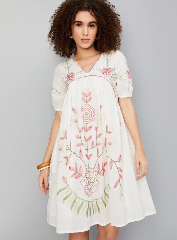 sachin and babi light blue dress Long Embroidered Formal Dress with Sleeves main image 0
