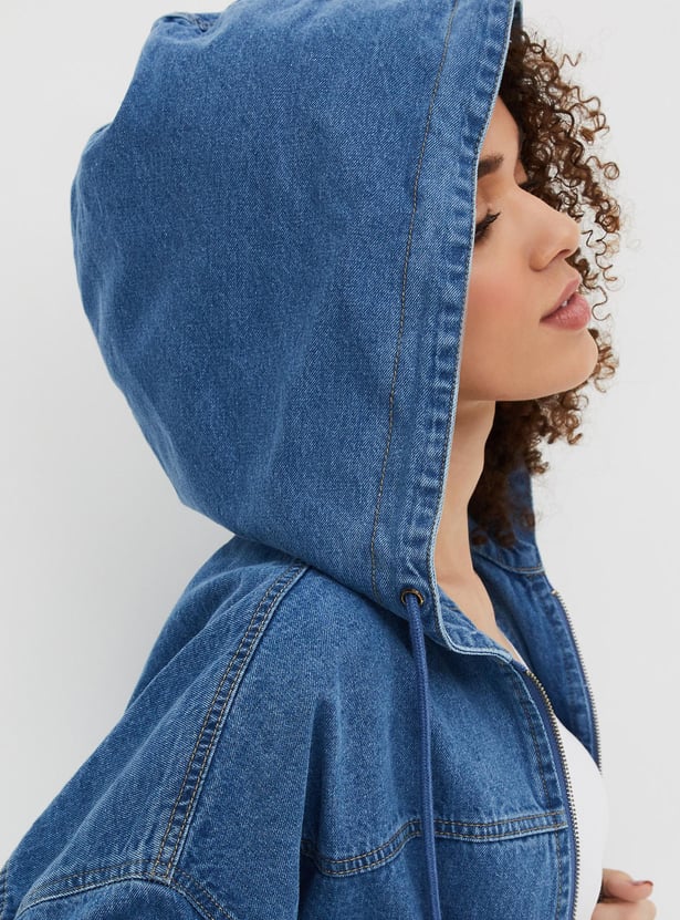 Women Hooded Denim Jacket
