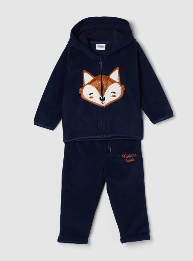 Girls Appliqued Hooded Sleepwear Set