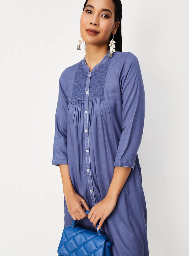 Women Smocked Straight Kurta
