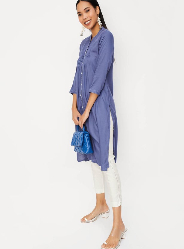 Women Smocked Straight Kurta