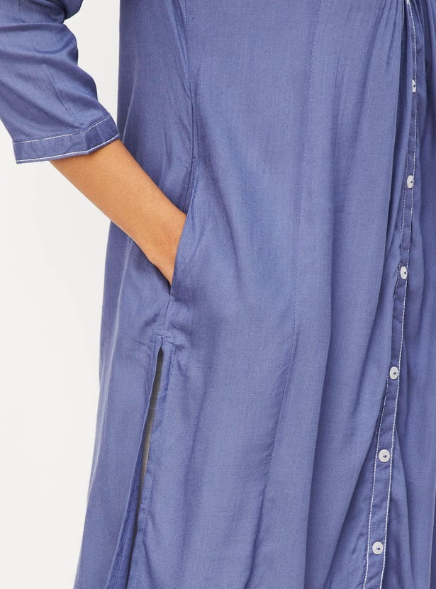 Women Smocked Straight Kurta