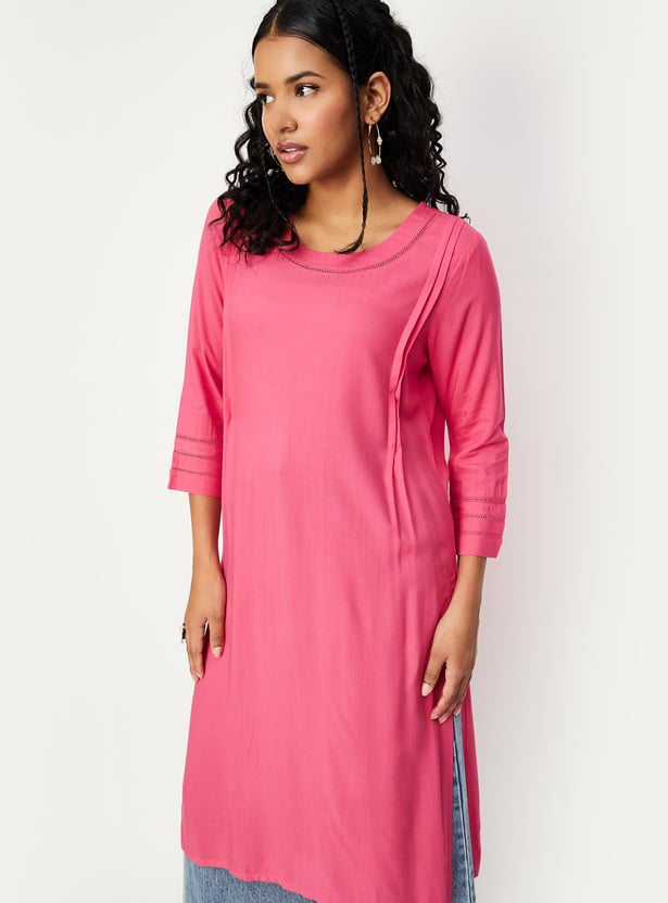 Women Pintuck Straight Kurta