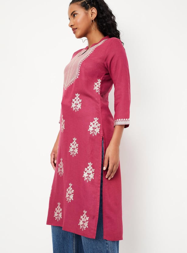 Women Foil Printed Straight Kurta