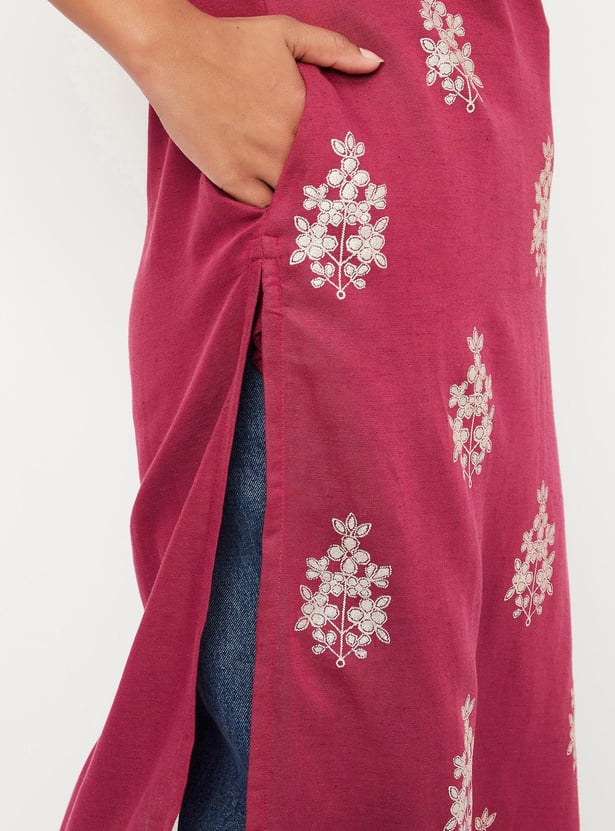 Women Foil Printed Straight Kurta