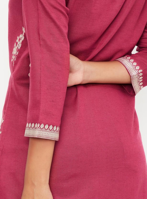 Women Foil Printed Straight Kurta