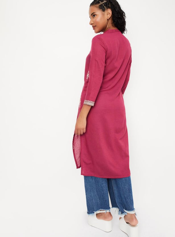 Women Foil Printed Straight Kurta