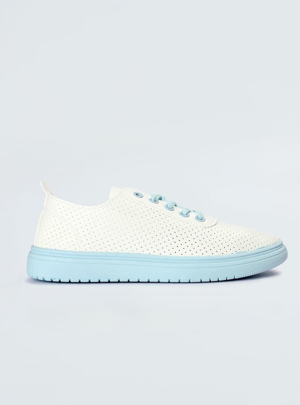 Women Colourblocked Perforated Sneakers