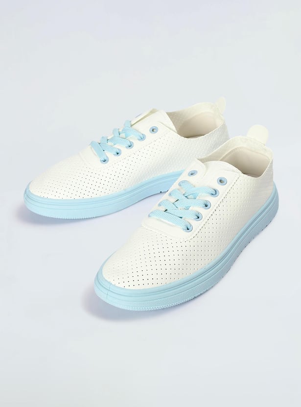 Women Colourblocked Perforated Sneakers