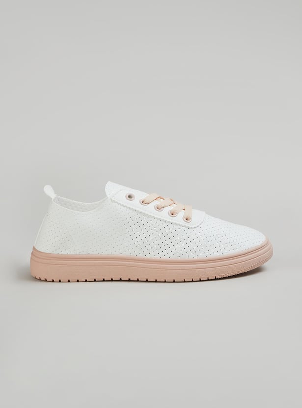 Women Colourblocked Perforated Sneakers